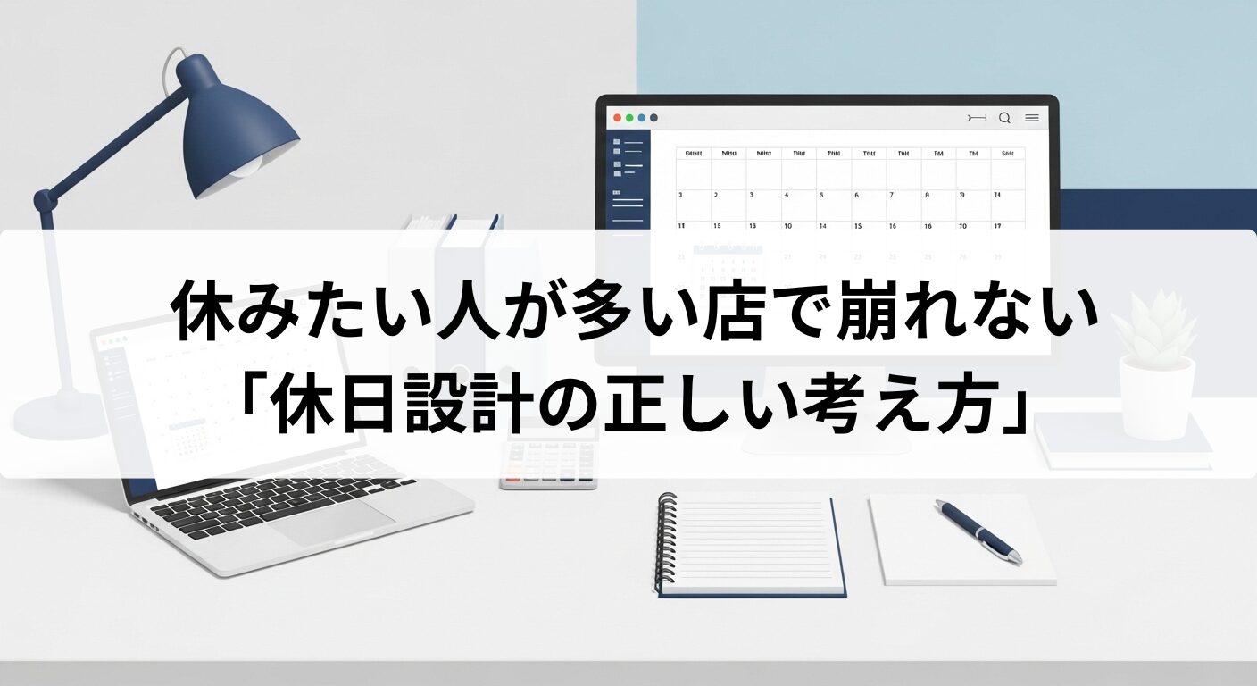 休みたい人が多い店で崩れない「休日設計の正しい考え方」